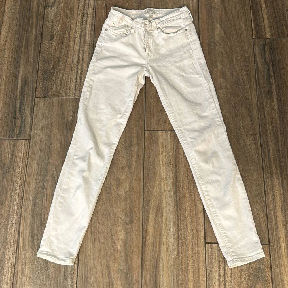 J.Crew white toothpick denim jeans size 26T